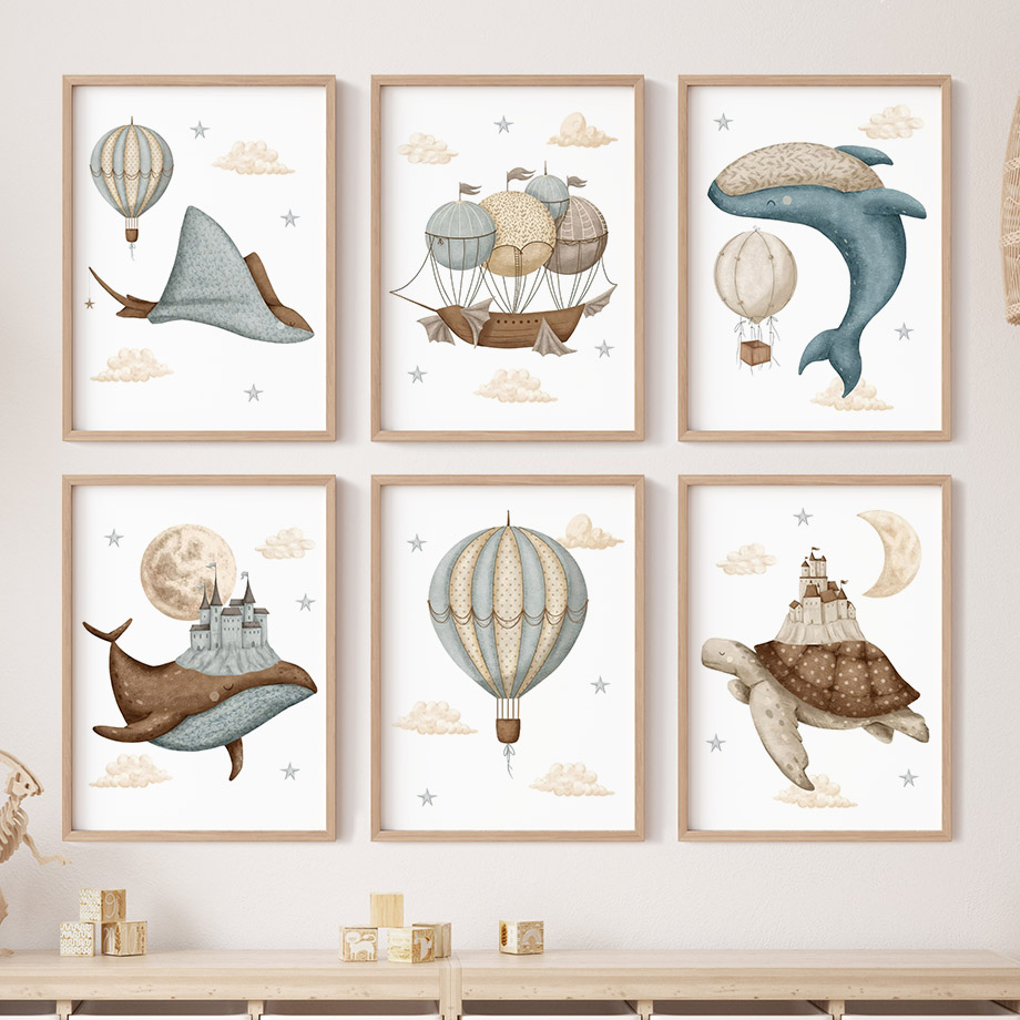 Resin Art Baby - Кит, черепаха, замок, воздушный шар, скандинавский