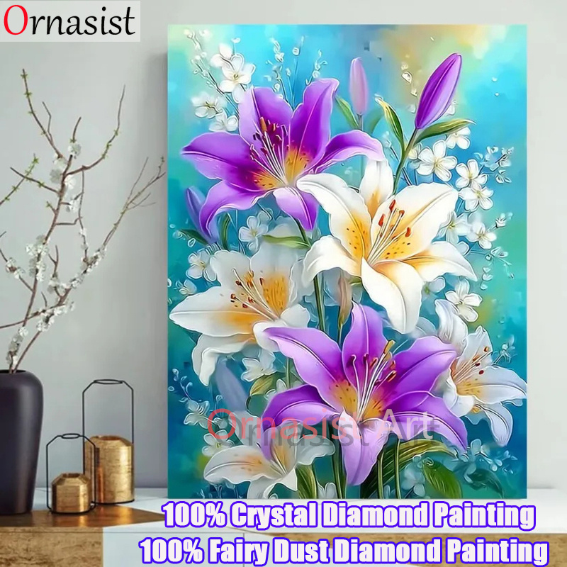 Resin Art Wallpaper - Полный кристалл Алмазная мозаика искусство цветок